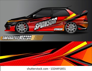 car wrap design. simple lines with abstract background vector concept for vehicle vinyl wrap and automotive decal livery