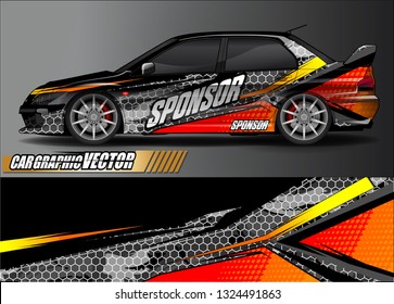 car wrap design. simple lines with abstract background vector concept for vehicle vinyl wrap and automotive decal livery