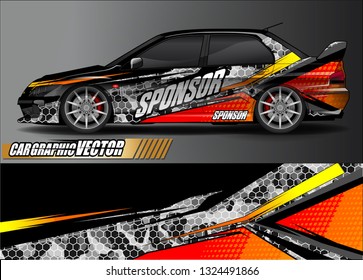 car wrap design. simple lines with abstract background vector concept for vehicle vinyl wrap and automotive decal livery