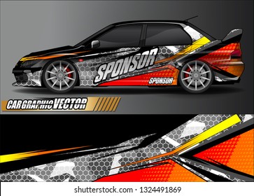car wrap design. simple lines with abstract background vector concept for vehicle vinyl wrap and automotive decal livery