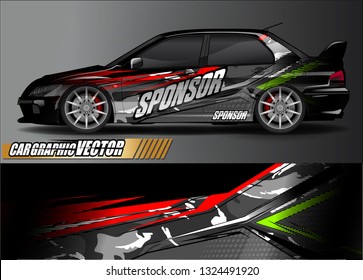 car wrap design. simple lines with abstract background vector concept for vehicle vinyl wrap and automotive decal livery