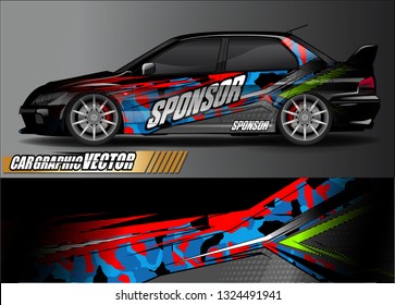 car wrap design. simple lines with abstract background vector concept for vehicle vinyl wrap and automotive decal livery