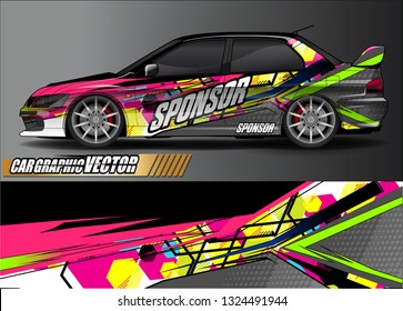 car wrap design. simple lines with abstract background vector concept for vehicle vinyl wrap and automotive decal livery