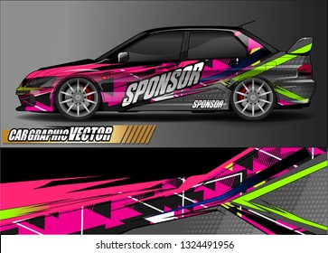 car wrap design. simple lines with abstract background vector concept for vehicle vinyl wrap and automotive decal livery