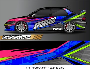 car wrap design. simple lines with abstract background vector concept for vehicle vinyl wrap and automotive decal livery