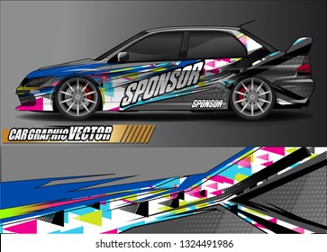 car wrap design. simple lines with abstract background vector concept for vehicle vinyl wrap and automotive decal livery