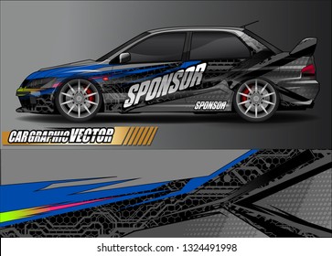 car wrap design. simple lines with abstract background vector concept for vehicle vinyl wrap and automotive decal livery