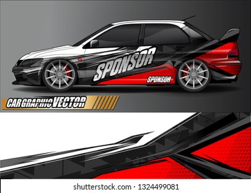 car wrap design. simple lines with abstract background vector concept for vehicle vinyl wrap and automotive decal livery