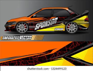 car wrap design. simple lines with abstract background vector concept for vehicle vinyl wrap and automotive decal livery
