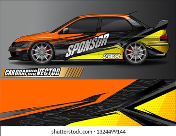 car wrap design. simple lines with abstract background vector concept for vehicle vinyl wrap and automotive decal livery