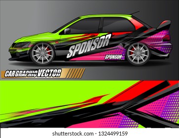 car wrap design. simple lines with abstract background vector concept for vehicle vinyl wrap and automotive decal livery