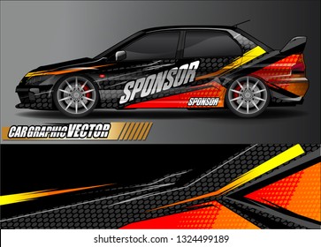 car wrap design. simple lines with abstract background vector concept for vehicle vinyl wrap and automotive decal livery