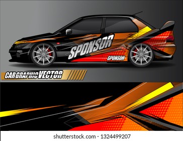 car wrap design. simple lines with abstract background vector concept for vehicle vinyl wrap and automotive decal livery