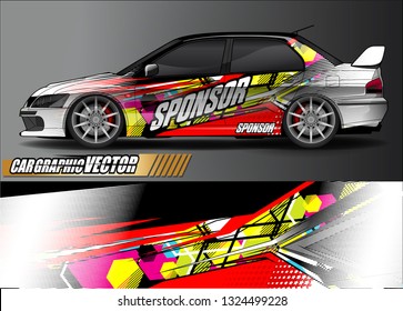 car wrap design. simple lines with abstract background vector concept for vehicle vinyl wrap and automotive decal livery