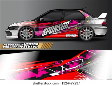 car wrap design. simple lines with abstract background vector concept for vehicle vinyl wrap and automotive decal livery