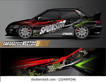 car wrap design. simple lines with abstract background vector concept for vehicle vinyl wrap and automotive decal livery