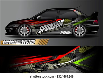 car wrap design. simple lines with abstract background vector concept for vehicle vinyl wrap and automotive decal livery