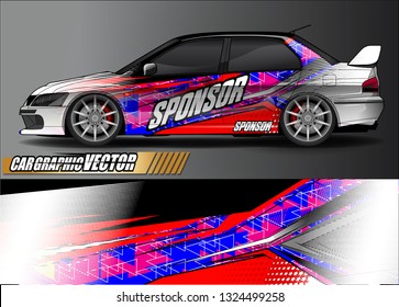 car wrap design. simple lines with abstract background vector concept for vehicle vinyl wrap and automotive decal livery