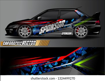 car wrap design. simple lines with abstract background vector concept for vehicle vinyl wrap and automotive decal livery