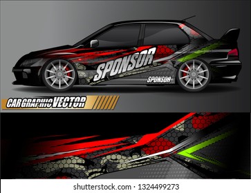 car wrap design. simple lines with abstract background vector concept for vehicle vinyl wrap and automotive decal livery
