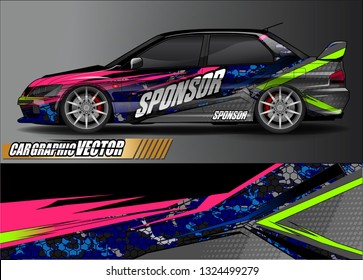car wrap design. simple lines with abstract background vector concept for vehicle vinyl wrap and automotive decal livery