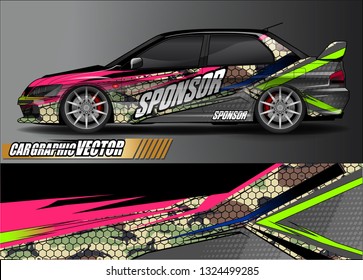 car wrap design. simple lines with abstract background vector concept for vehicle vinyl wrap and automotive decal livery