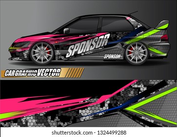 car wrap design. simple lines with abstract background vector concept for vehicle vinyl wrap and automotive decal livery