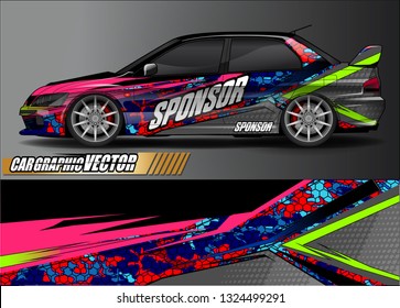 car wrap design. simple lines with abstract background vector concept for vehicle vinyl wrap and automotive decal livery