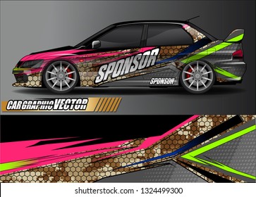 car wrap design. simple lines with abstract background vector concept for vehicle vinyl wrap and automotive decal livery
