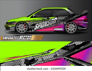 car wrap design. simple lines with abstract background vector concept for vehicle vinyl wrap and automotive decal livery