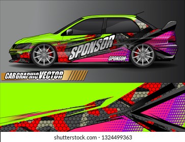 car wrap design. simple lines with abstract background vector concept for vehicle vinyl wrap and automotive decal livery