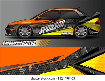 car wrap design. simple lines with abstract background vector concept for vehicle vinyl wrap and automotive decal livery