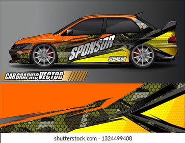 car wrap design. simple lines with abstract background vector concept for vehicle vinyl wrap and automotive decal livery