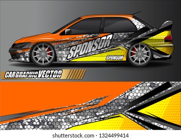 car wrap design. simple lines with abstract background vector concept for vehicle vinyl wrap and automotive decal livery