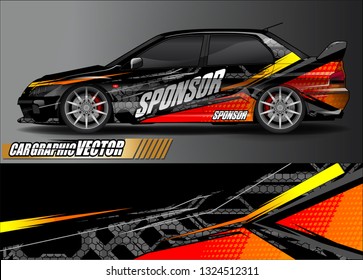car wrap design. simple lines with abstract background vector concept for vehicle vinyl wrap and automotive decal livery