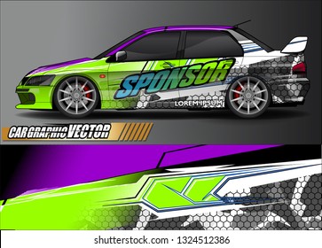 car wrap design. simple lines with abstract background vector concept for vehicle vinyl wrap and automotive decal livery