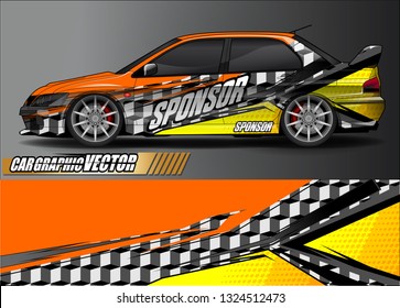 car wrap design. simple lines with abstract background vector concept for vehicle vinyl wrap and automotive decal livery