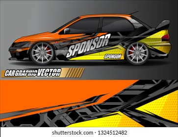car wrap design. simple lines with abstract background vector concept for vehicle vinyl wrap and automotive decal livery