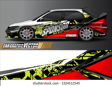 car wrap design. simple lines with abstract background vector concept for vehicle vinyl wrap and automotive decal livery