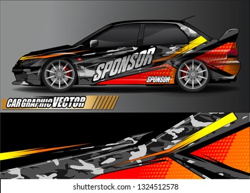 car wrap design. simple lines with abstract background vector concept for vehicle vinyl wrap and automotive decal livery