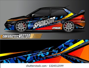 car wrap design. simple lines with abstract background vector concept for vehicle vinyl wrap and automotive decal livery