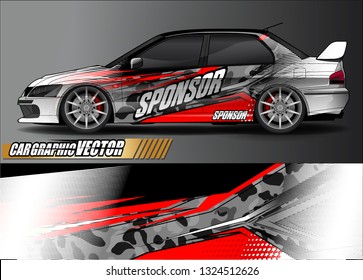 car wrap design. simple lines with abstract background vector concept for vehicle vinyl wrap and automotive decal livery