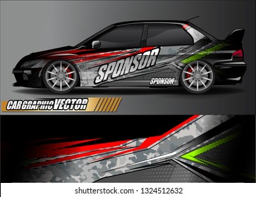 car wrap design. simple lines with abstract background vector concept for vehicle vinyl wrap and automotive decal livery