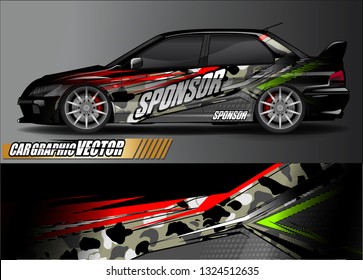 car wrap design. simple lines with abstract background vector concept for vehicle vinyl wrap and automotive decal livery