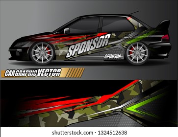 car wrap design. simple lines with abstract background vector concept for vehicle vinyl wrap and automotive decal livery
