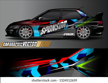 car wrap design. simple lines with abstract background vector concept for vehicle vinyl wrap and automotive decal livery