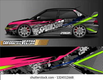 car wrap design. simple lines with abstract background vector concept for vehicle vinyl wrap and automotive decal livery