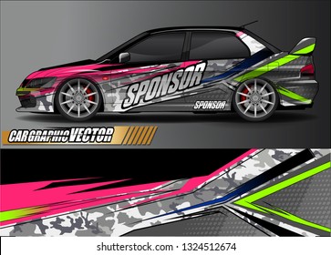 car wrap design. simple lines with abstract background vector concept for vehicle vinyl wrap and automotive decal livery