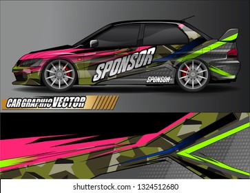 car wrap design. simple lines with abstract background vector concept for vehicle vinyl wrap and automotive decal livery