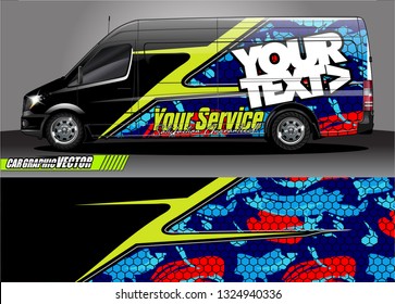 car wrap design. simple lines with abstract background vector concept for vehicle vinyl wrap and automotive decal livery